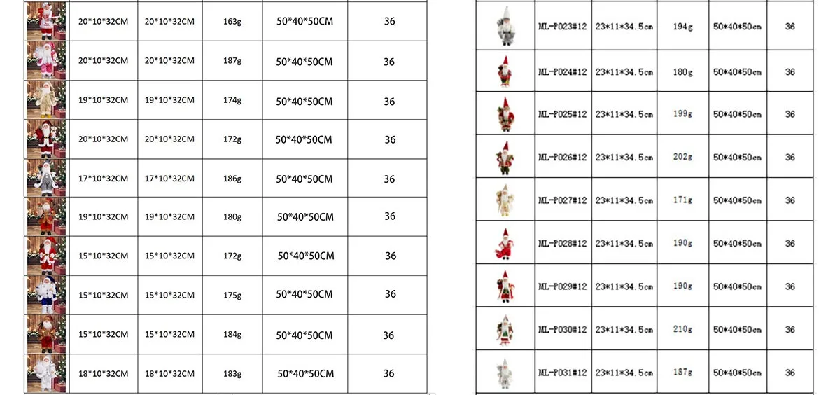 Deluxe Standing Santa Claus Figurines